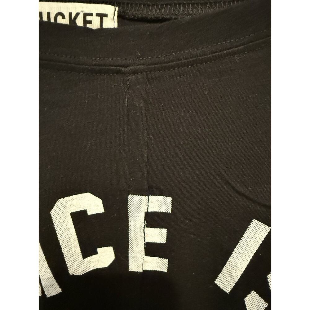 Bucket List Cropped Black Nice Is The New Cool Top Sz L Boxy Oversized Relaxed - Picture 5 of 10